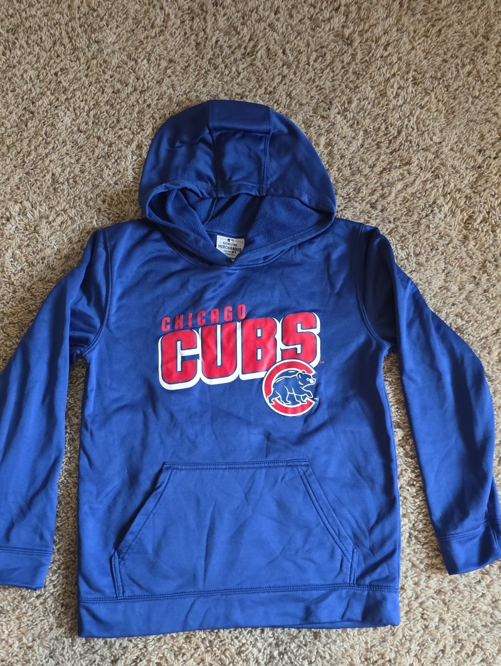Genuine Merchandise Blue Chicago Cubs Hooded Sweatshirt with Red Logo